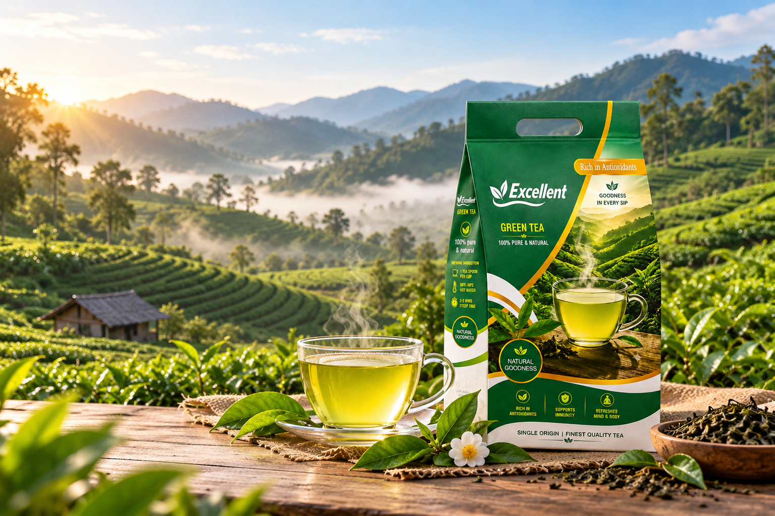 Excellent Cow Vietnamese green tea origin